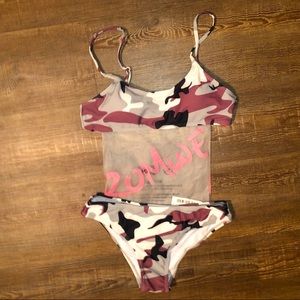 NWT romwe Camo bikini size small